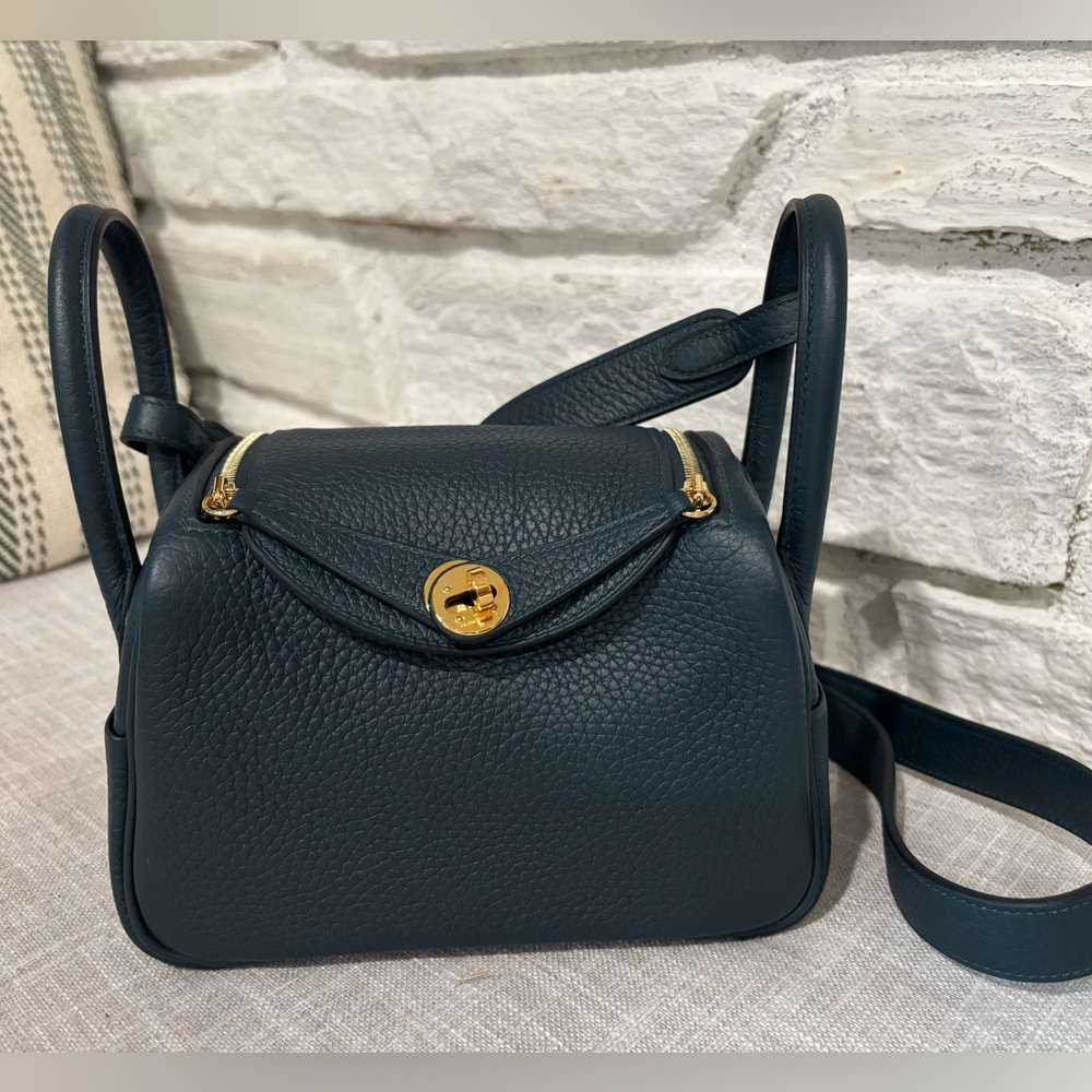 SOLD- Hermes Mini Lindy Vert Cypress GHW